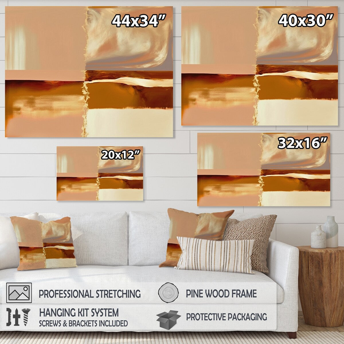 Designart "Earth Tone Mysteries IV" Abstract Canvas Wall Art