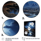 Designart "Egypt Ethereal Moonlit Sands" Egypt Framed Canvas Wall Art