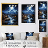 Designart "Egypt Ethereal Moonlit Sands" Egypt Framed Canvas Wall Art