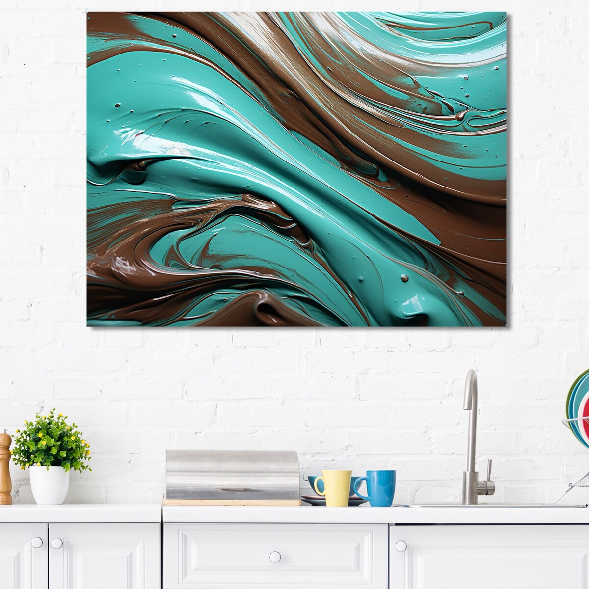 Designart "Elixir Cacao Ice Cream Liquid II" Cacao Wall Art