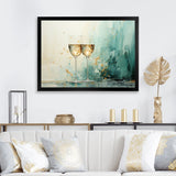 Designart "Emerald Champagne Golden Glass" Champagne Gold Wall Decor - Traditional Entryway Framed Wall Art