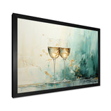 Designart "Emerald Champagne Golden Glass" Champagne Gold Wall Decor - Traditional Entryway Framed Wall Art