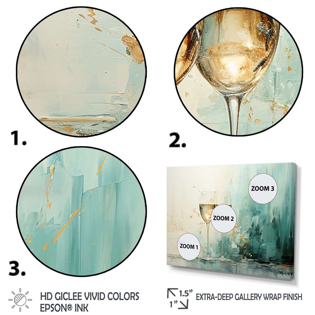 Designart "Emerald Champagne Golden Glass" Champagne Gold Wall Decor - Traditional Entryway Framed Wall Art