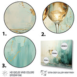 Designart "Emerald Champagne Golden Glass" Champagne Gold Wall Decor - Traditional Entryway Framed Wall Art