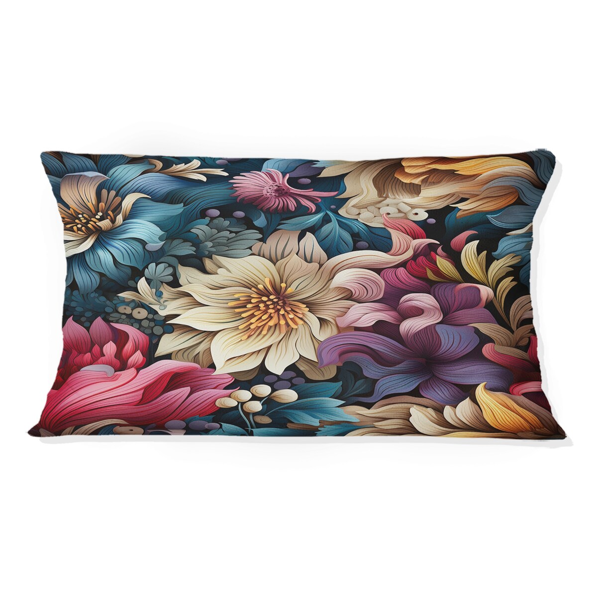 Designart "Enchanted Paisley Gard Marble Pattern II" Marble Printed Throw Pillow