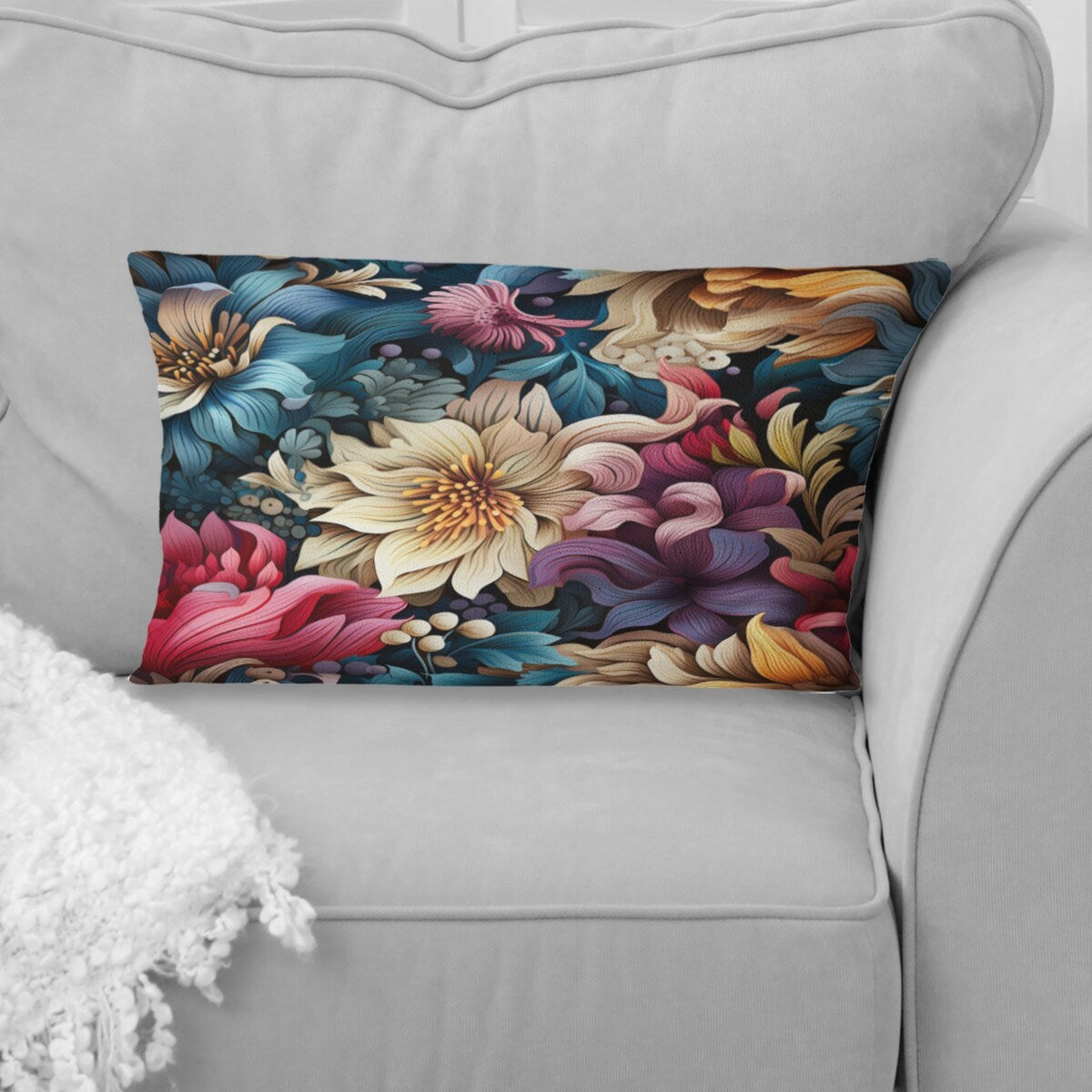 Designart "Enchanted Paisley Gard Marble Pattern II" Marble Printed Throw Pillow