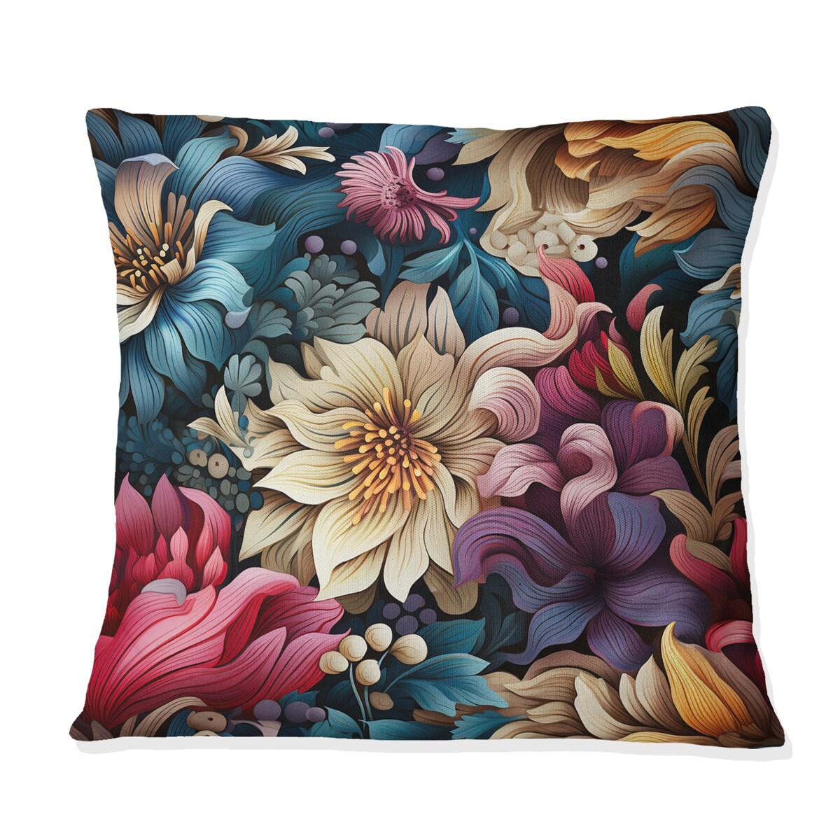 Designart "Enchanted Paisley Gard Marble Pattern II" Marble Printed Throw Pillow