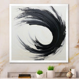 Designart "Essential Being Black And White Abstract I" Abstract Painting Framed Wall Decor