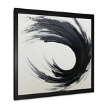 Designart "Essential Being Black And White Abstract I" Abstract Painting Framed Wall Decor
