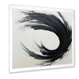 Designart "Essential Being Black And White Abstract I" Abstract Painting Framed Wall Decor