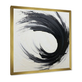 Designart "Essential Being Black And White Abstract I" Abstract Painting Framed Wall Decor