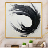 Designart "Essential Being Black And White Abstract I" Abstract Painting Framed Wall Decor