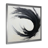 Designart "Essential Being Black And White Abstract I" Abstract Painting Framed Wall Decor