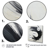 Designart "Essential Being Black And White Abstract I" Abstract Painting Framed Wall Decor