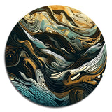 Designart "Exploring Abstracted Lines I" Minimalism Line Art Metal Round Wall Art