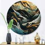 Designart "Exploring Abstracted Lines I" Minimalism Line Art Metal Round Wall Art