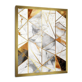 Designart "Exploring Golden Abstracted Symmetry V" Modern Geometric Framed Canvas Art Print