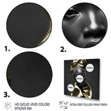 Designart "Exquisite Beauty In Black And Gold VI" Fashion Woman Canvas Wall Art
