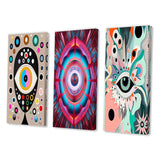 Designart "Eye Of Consciousness Retro Illustration I" Eye Wall Art Set Of 3 - Glam Gallery Set For Office Decor