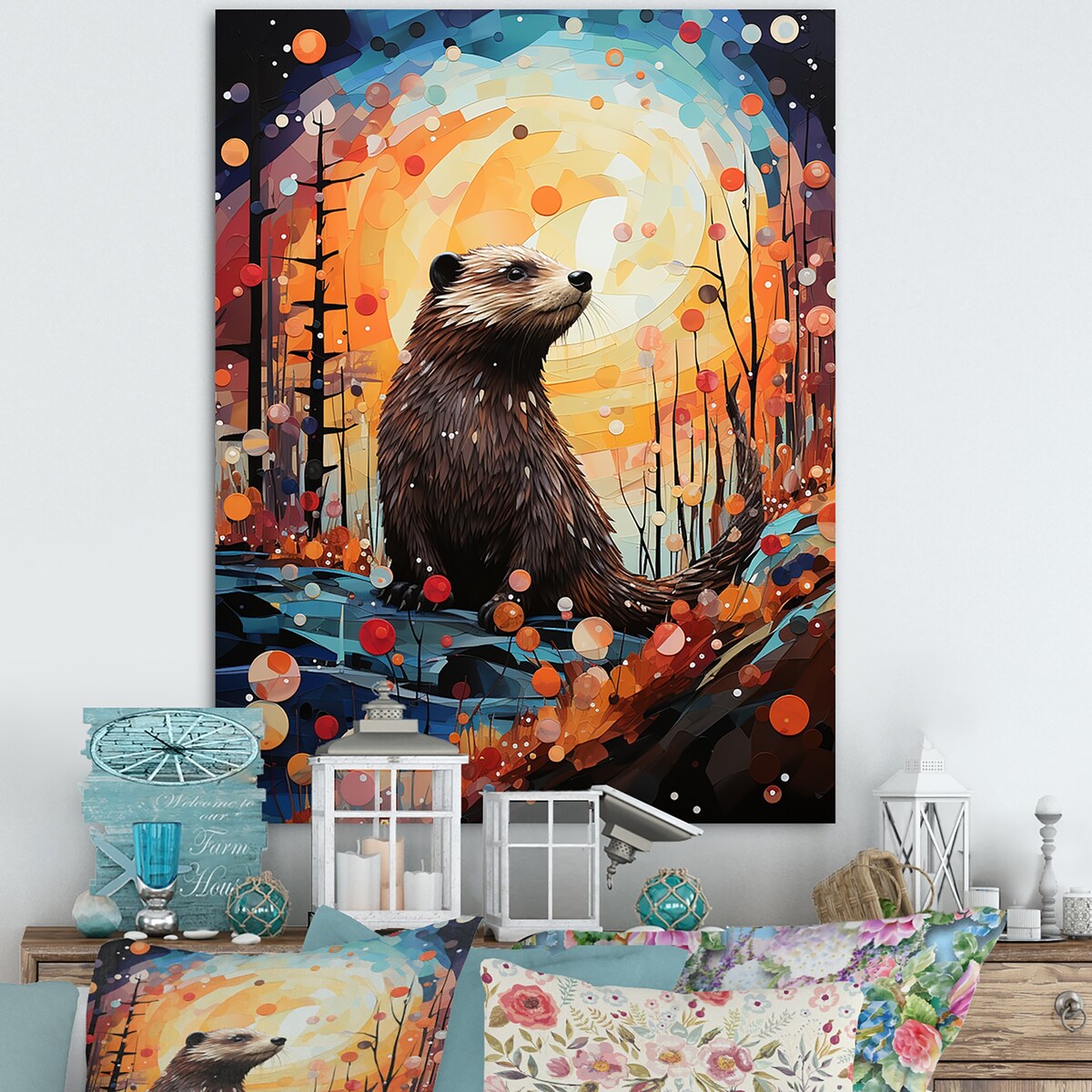 Designart "Fantasy Beaver Timberland " Beaver Wall Art