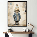 Designart "Fantasy Beige And Blue Gnome Portrait" Gnome Framed Canvas Prints