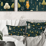 Designart "Farm Friends Gathering For Children" People Printed Throw Pillow