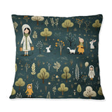 Designart "Farm Friends Gathering For Children" People Printed Throw Pillow