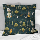 Designart "Farm Friends Gathering For Children" People Printed Throw Pillow