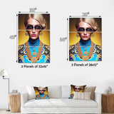 Designart "Fashion Woman I" Fashion Woman Canvas Art Print - 3 Panels