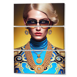 Designart "Fashion Woman I" Fashion Woman Canvas Art Print - 3 Panels