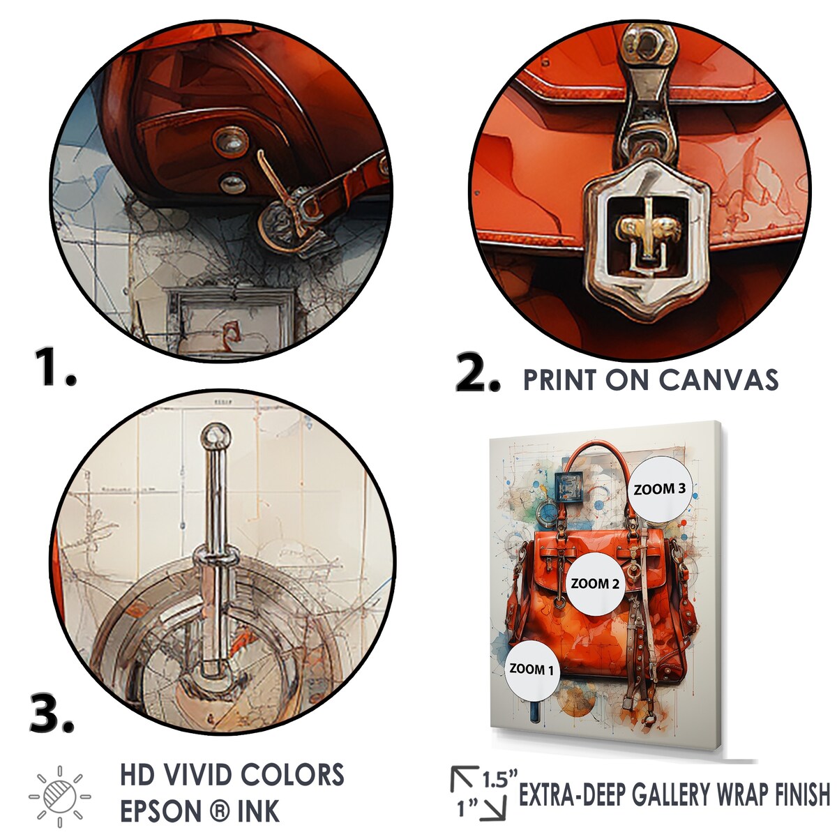 Designart "Fashionista Fashion Handbag " Fashion Bag Wall Art