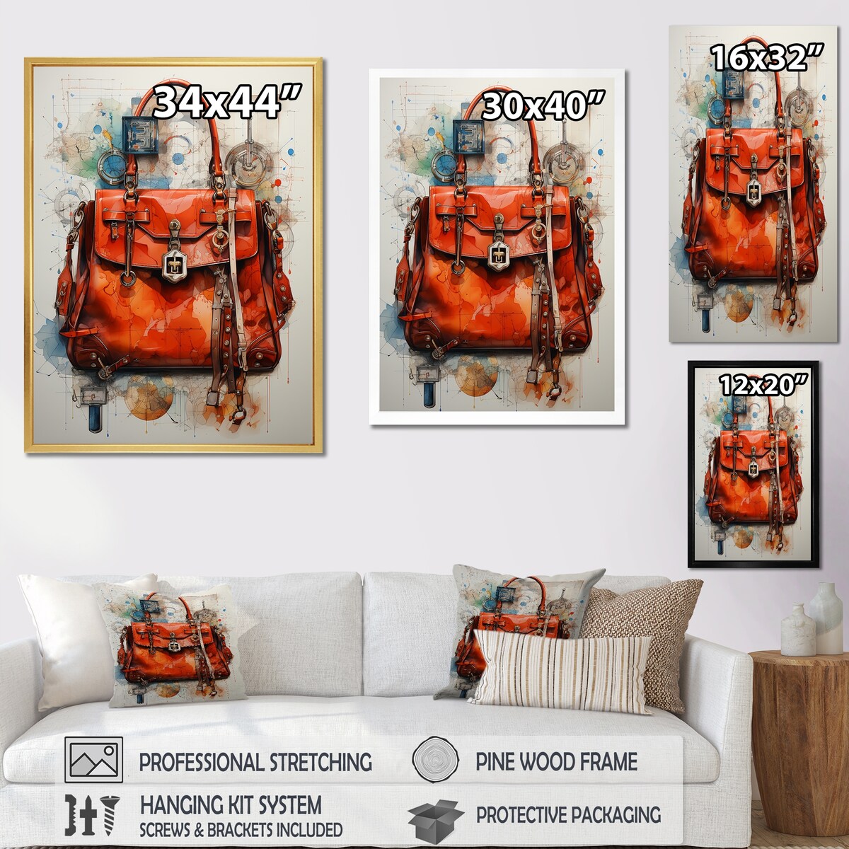 Designart "Fashionista Fashion Handbag " Fashion Bag Wall Art