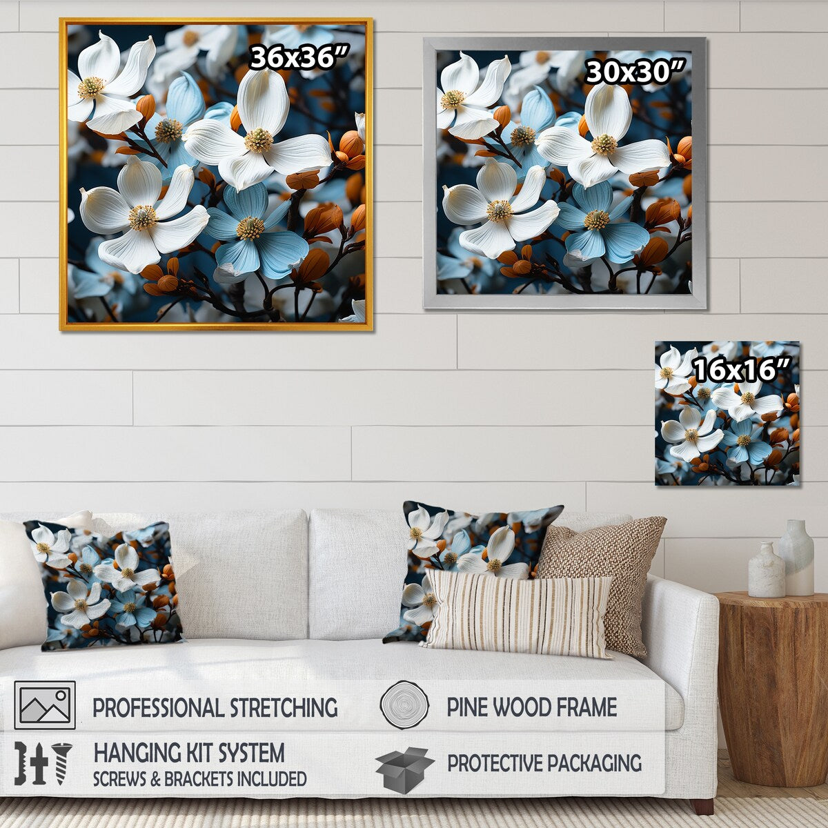 Designart "Flowers Dogwood Blooms Burst" Dogwood Wall Art
