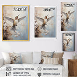 Designart "Fluttering Floral Hummingbird " Hummingbird Animal Wall Art