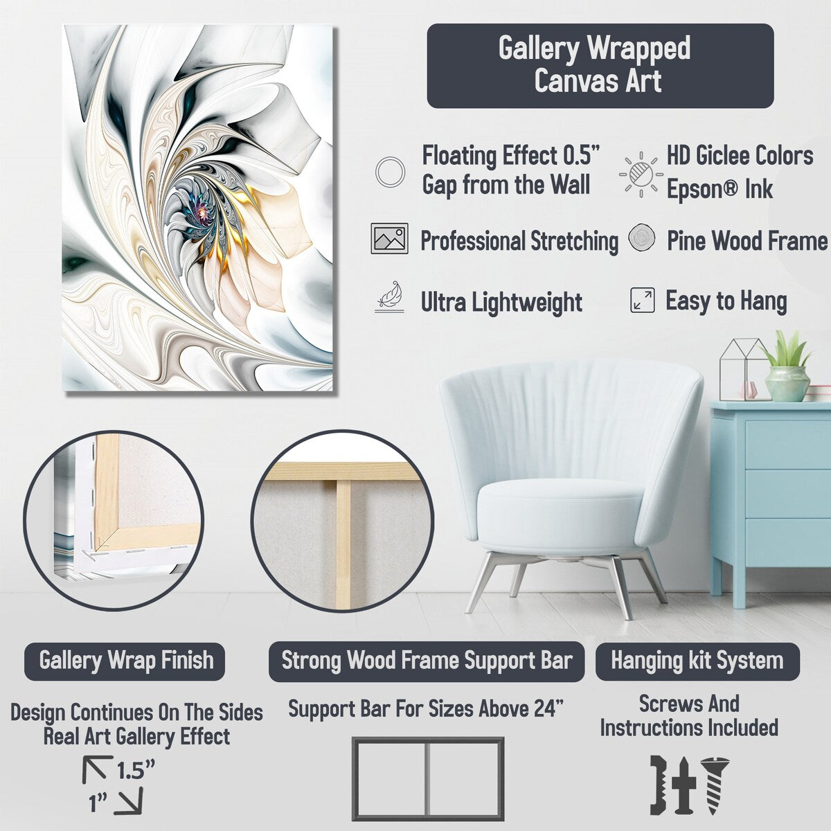 Designart "Fluttering Floral Hummingbird " Hummingbird Animal Wall Art