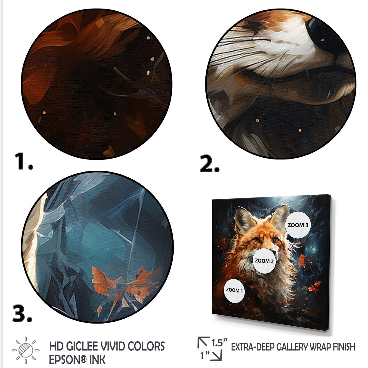 Designart "Fox Photo In Autuman IV" Fox Blue Wall Decor - Modern Bedroom Framed Canvas Wall Art