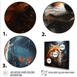 Designart "Fox Photo In Autuman IV" Fox Blue Wall Decor - Modern Bedroom Framed Canvas Wall Art