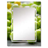Designart "Fractal Apple Green Frequency II" Abstract Geometric Mirror Green - Modern Mirror For Wall Art Decor
