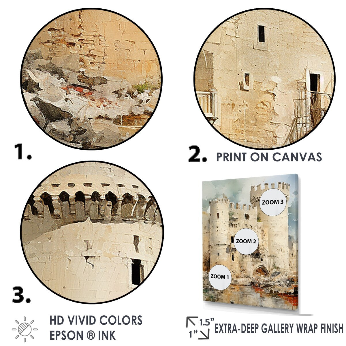 Designart "French Castle Of Avignon I" France Framed Wall Decor