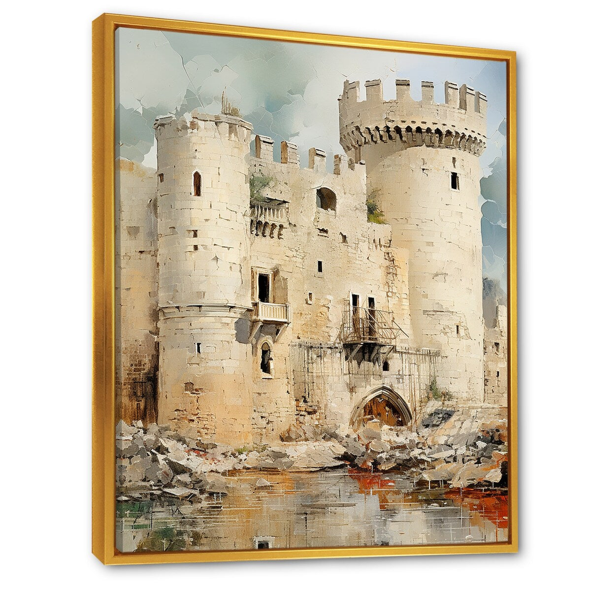 Designart "French Castle Of Avignon I" France Framed Wall Decor