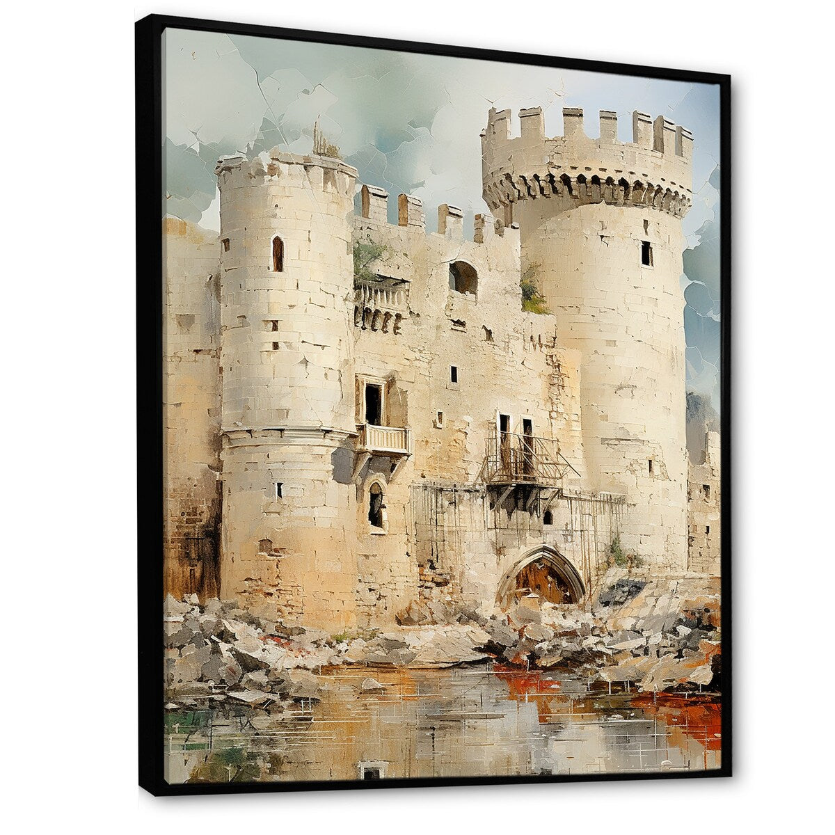 Designart "French Castle Of Avignon I" France Framed Wall Decor