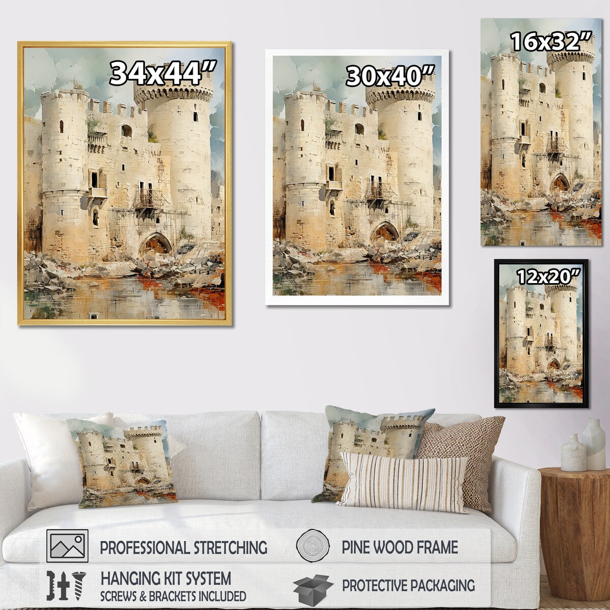 Designart "French Castle Of Avignon I" France Framed Wall Decor