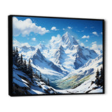 Designart "French Pyrenees Mountain Peaks " France Framed Wall Art Living Room