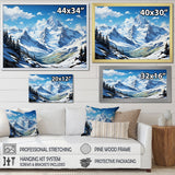 Designart "French Pyrenees Mountain Peaks " France Framed Wall Art Living Room