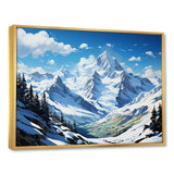 Designart "French Pyrenees Mountain Peaks " France Framed Wall Art Living Room