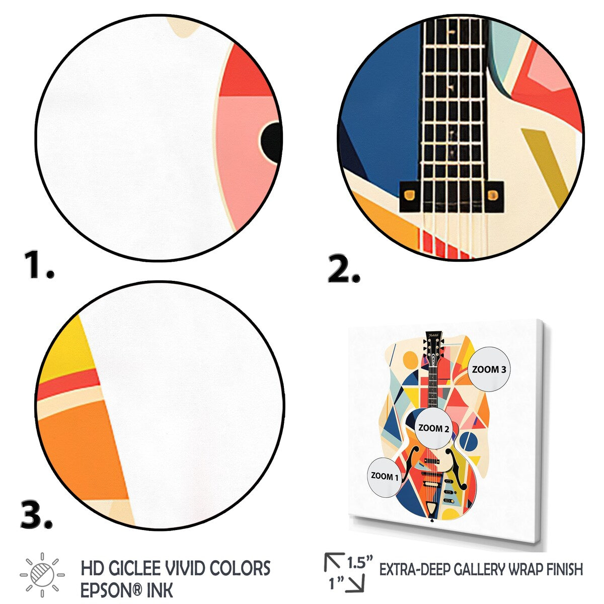 Designart "Funky Guitar Muse" Fruits Wall Decor Orange Traditional Entryway Framed Wall Art
