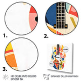 Designart "Funky Guitar Muse" Fruits Wall Decor Orange Traditional Entryway Framed Wall Art
