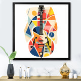 Designart "Funky Guitar Muse" Fruits Wall Decor Orange Traditional Entryway Framed Wall Art
