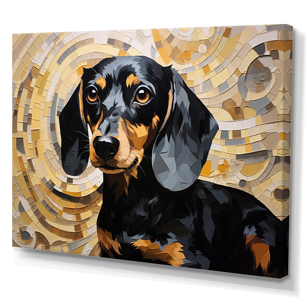Designart "Funny Daschund Portrait I" Dog Wall Art