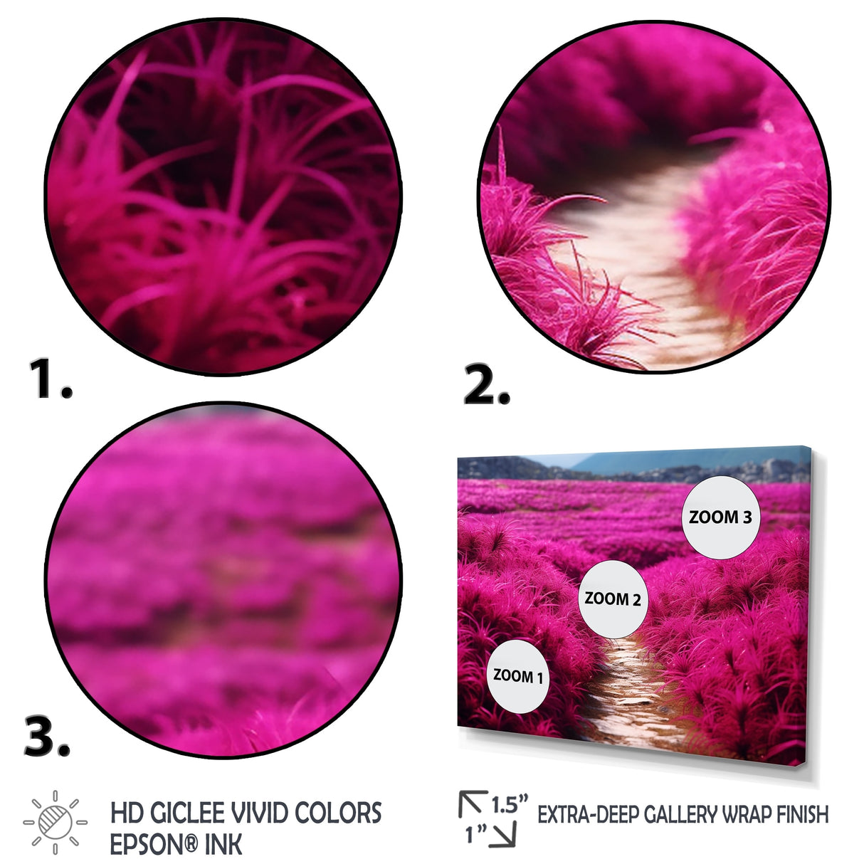 Designart "Fushia Blooming Abstraction II" Fuschia Wall Decor